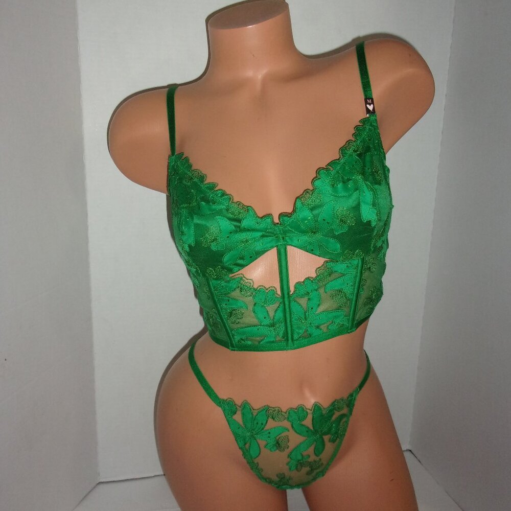 Victoria's Secret Ziggy Glam Floral Embroidery Corset Set